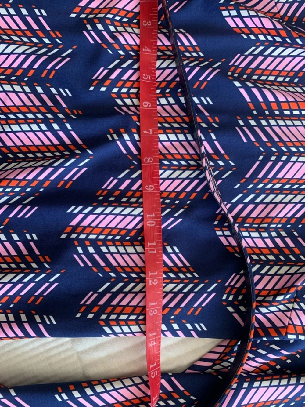 JB by Julie Brown Navy Dress with Pink Chevron Print and White Collar - Picture 7 of 10